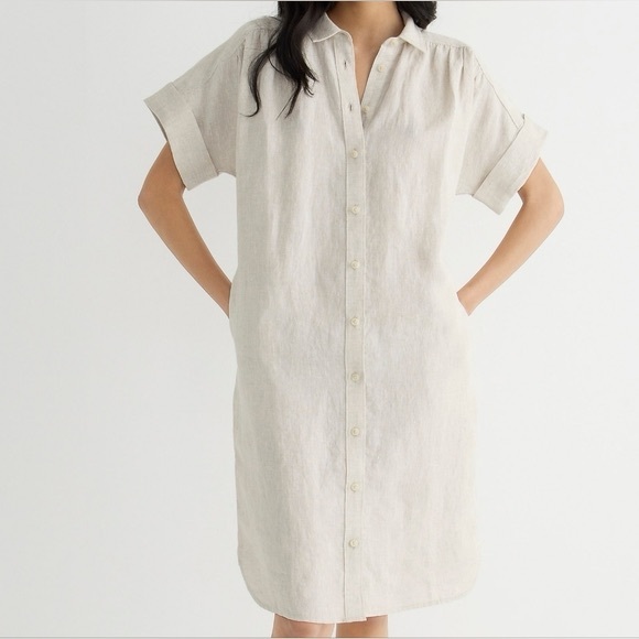 J. Crew Dresses & Skirts - J. Crew // Baird McNutt relaxed-fit short-sleeve Irish linen shirt-dress